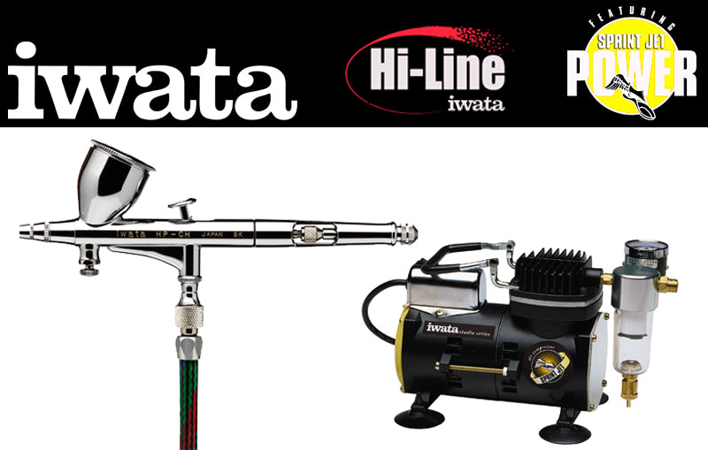 Iwata Hi-Line HP-CH Airbrushing System with Sprint Jet Air Compressor