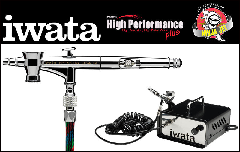 Iwata High Performance HP-SB Plus Airbrush Kit with Ninja Jet Air Compressor