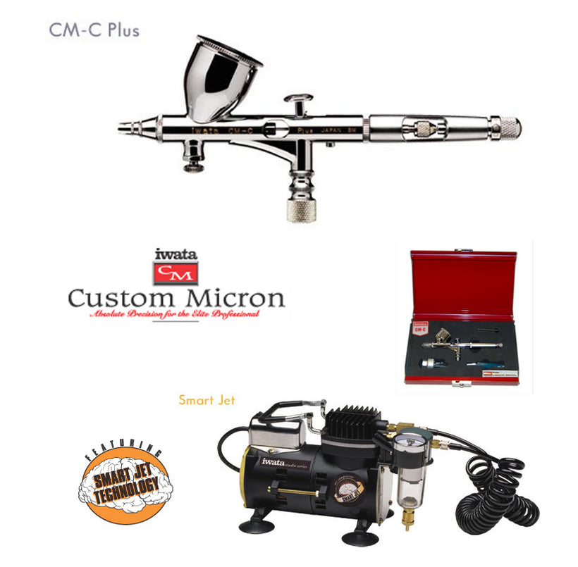 Iwata Micron CM-C Plus with Smart Jet Compressor — Midwest Airbrush ...