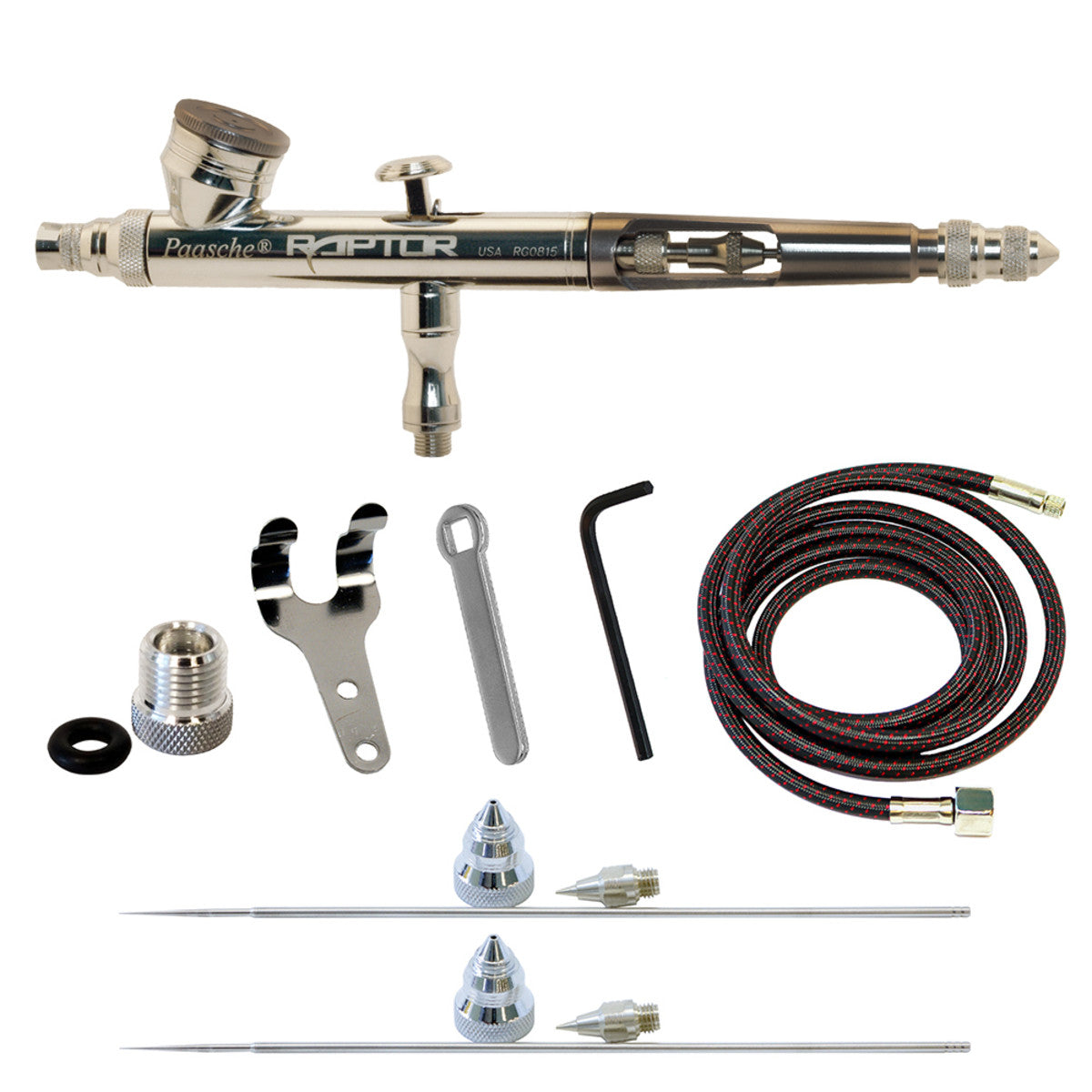 Paasche Airbrush Kit Double Action Gravity Feed Wooden Case, Includes 3  Head Sizes (.25mm.38mm, and 66mm), All-Inclusive Airbrush for Artists