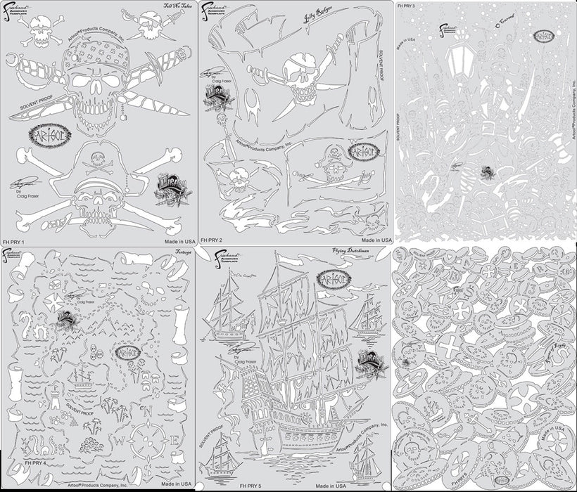 Piracy Mini Series FH PRY7 MS- SET OF 6 Stencils!