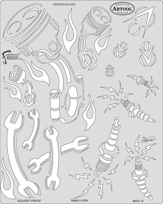 Pistons and Plugs FH KKFX 16 Stencil by Craig Fraiser