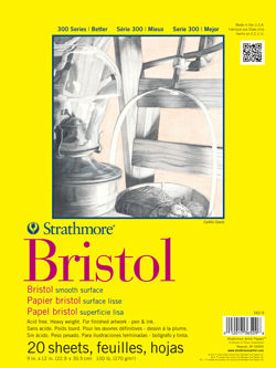 Strathmore Series 300 Bristol Paper 11in x 14in Pad, Smooth