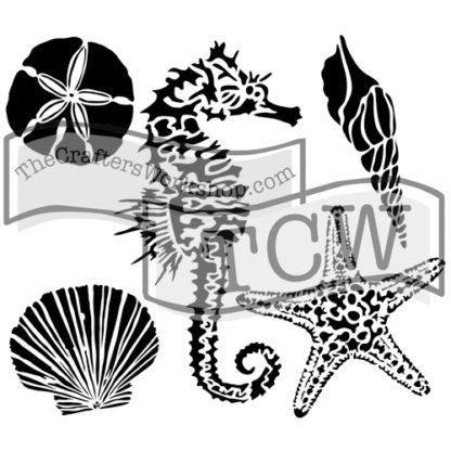 The Crafter's Workshop Stencil - 6" x 6", Sea Creatures