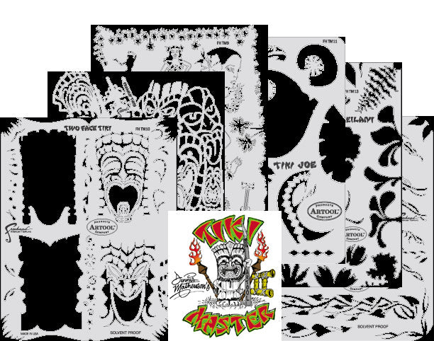 Tiki Master II, Artool Stencils FH-TM14 by Dennis Mathewson - All 6!!!